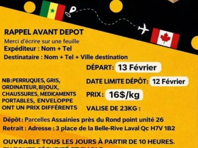 SEN COLIS GP SENEGAL-CANADA(DAKAR-MONTREAL)