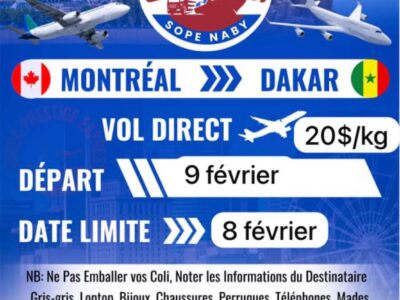 CARGO PRESTIGE EXPRESS CANADA-SENEGAL(MONTREAL-DAKAR)