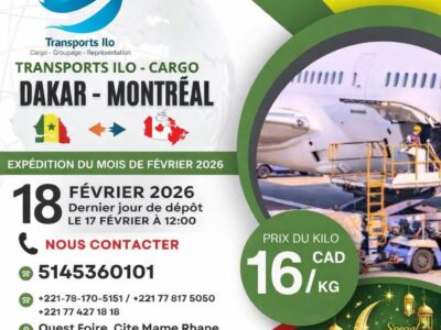 TRANSPORT ILO - CARGO SENEGAL-CANADA(DAKAR-MONTREAL)