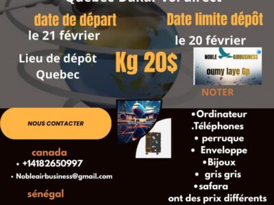 GP NOBLE AIRBUZ CANADA-SENEGAL(QUEBEC-DAKAR)