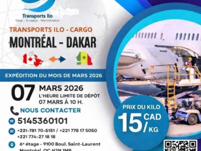 TRANSPORT ILO - CARGO CANADA-SENEGAL(MONTREAL-DAKAR)