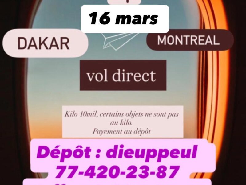 Dakar Montréal vol direct